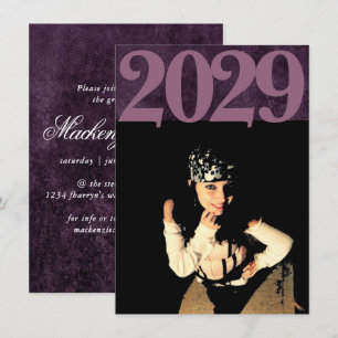 Velvet Grad Amethyst Purple Moody Grunge Photo Invitation