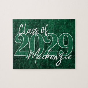 Velvet Grad   Emerald Green Jewel Tone Grunge Jigsaw Puzzle