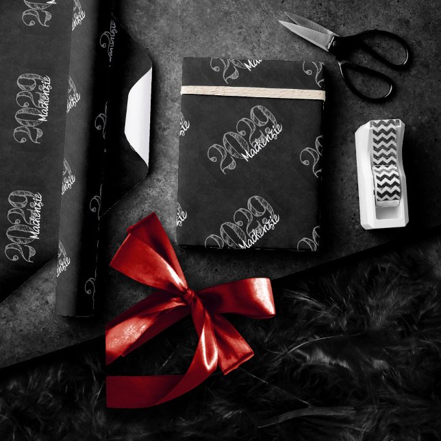 Velvet Grad | Onyx Black Jewel Tone Grunge Year Wrapping Paper (Creator Uploaded)
