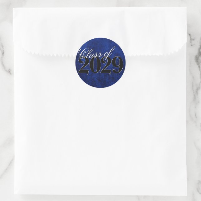 Velvet Grad | Sapphire Blue Dark Jewel Tone Grunge Classic Round Sticker (Bag)