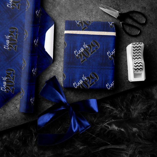 Velvet Grad | Sapphire Blue Dark Jewel Tone Grunge Wrapping Paper (Creator Uploaded)