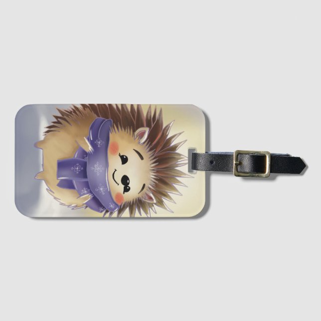 Velvet Hedgehog Luggage Tag (Front Horizontal)