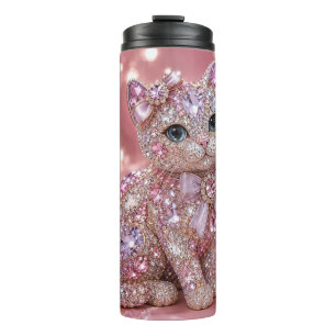 Velvet Night Cat Aesthetic Print Thermal Tumbler