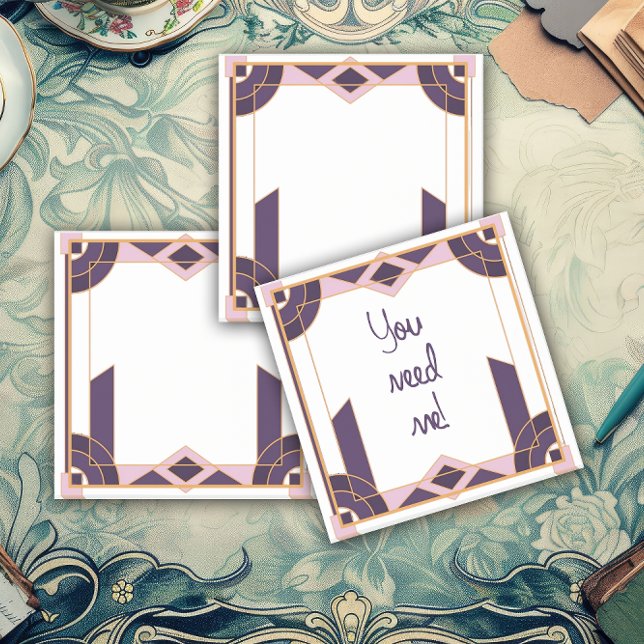 Velvet Night Geometry Art Deco Post-it Notes (Creator Uploaded)