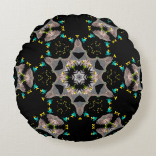 Velvet Night Kaleidoscope Round Cushion