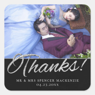 Velvet Onyx Grunge   Vampy Jet Black Thanks Photo Square Sticker