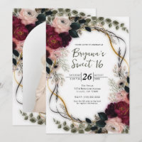 Velvet Plum Garden Floral Greenery Sweet 16
