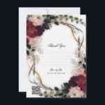 Velvet Plum Garden Floral Greenery Wedding  Invitation<br><div class="desc">Thank You Card. Check out other items in this matching suite.</div>