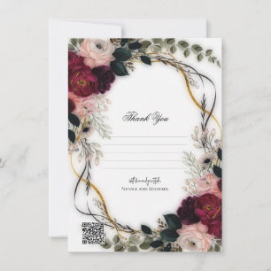 Velvet Plum Garden Floral Greenery Wedding  Invitation