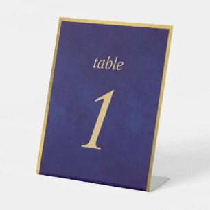 Velvet Purple Gold Fairy Tale Table Number Elegant Pedestal Sign