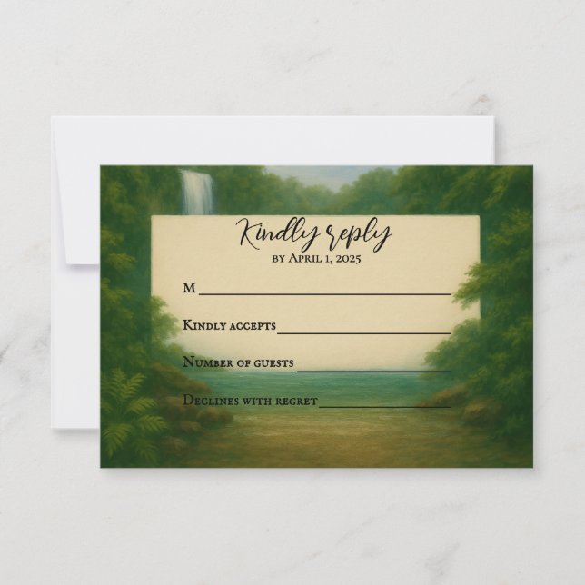 Velvet Rapids Wedding RSVP Card (Front)