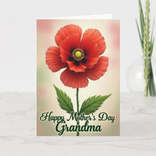 Velvet Red Floral Mothers Day Card