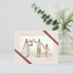 Velvet Ribbon accented Christmas photo design Postcard