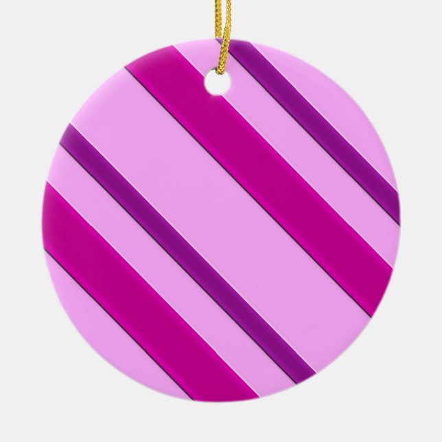 Velvet ribbons, plum and pink ceramic tree decoration (Front)
