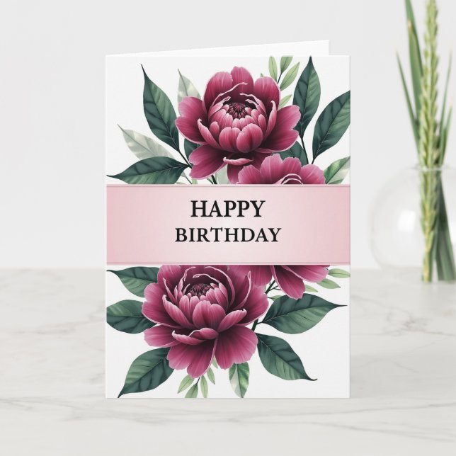 Velvet Rose Birthday Card (Front)
