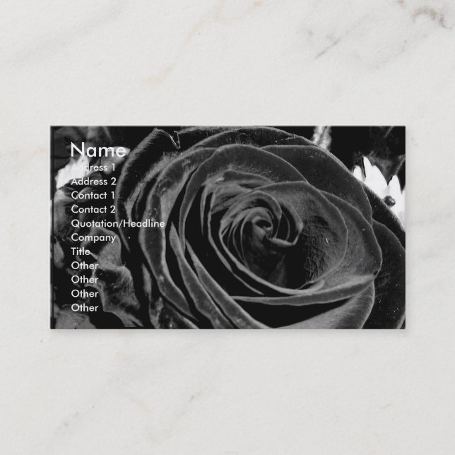 Velvet Rose business card (Front)