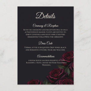 Velvet Rose Detail Card Invitation Insert