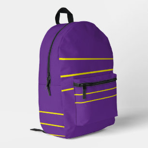 Velvet With Yellow Printed Backpack