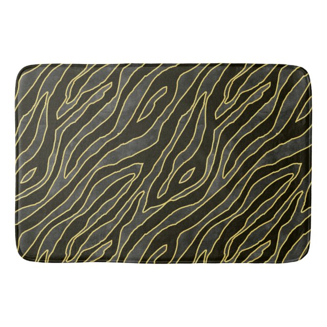 Velvet Zebra Stripes Pattern Bath Mat (Front)
