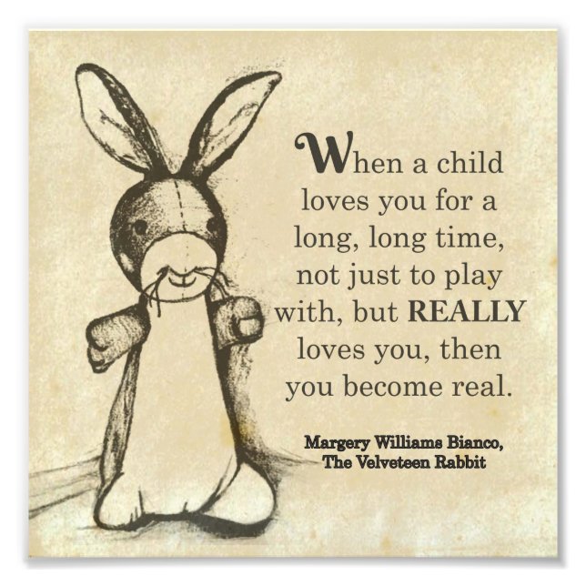 Velveteen Rabbit Book Quote Wall Art (Front)