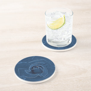 velvety blue rose coaster