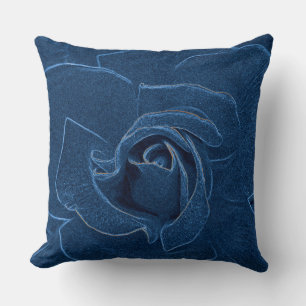 velvety blue rose cushion