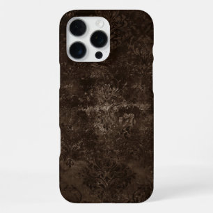 Velvety Bronze Damask Brown Baroque Grunge iPhone 16 Pro Max Case