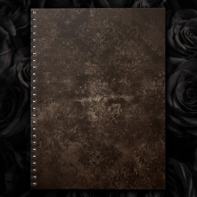 Velvety Bronze Damask | Brown Baroque Grunge Notebook (Creator Uploaded)
