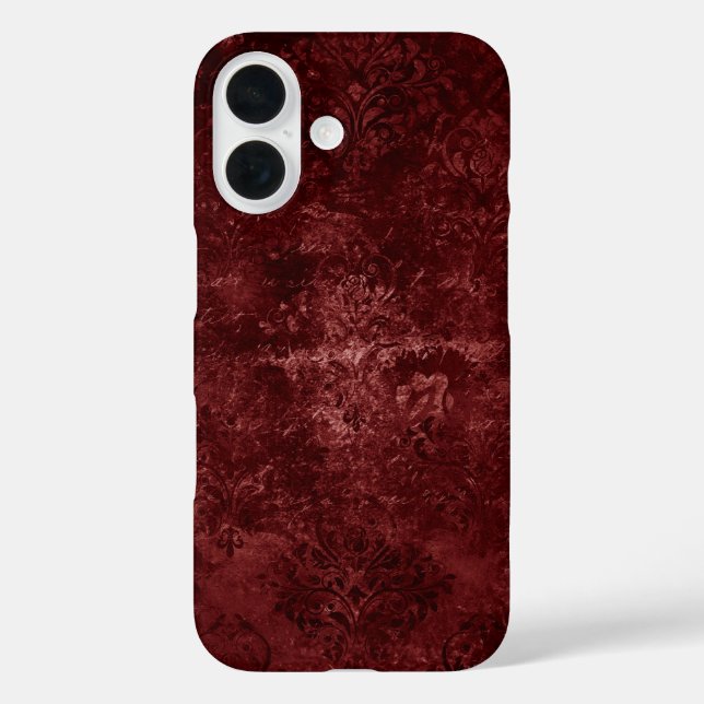 Velvety Henna Damask | Red Distressed Grunge Case-Mate iPhone Case (Back)