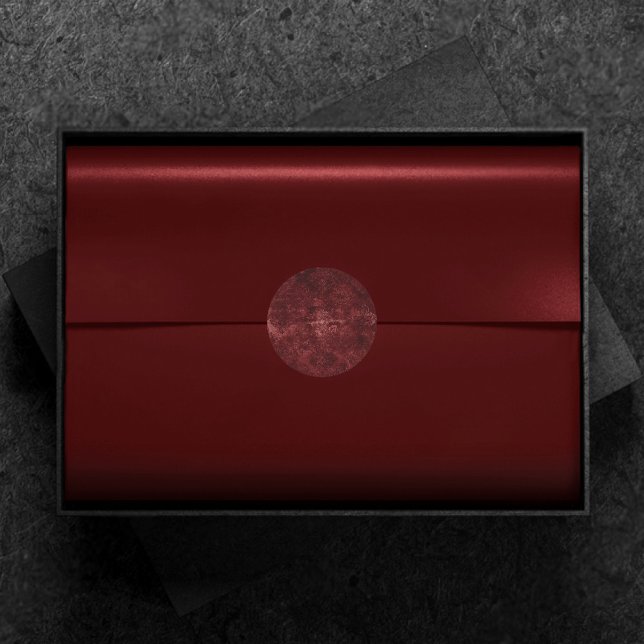 Velvety Henna Damask | Red Distressed Grunge Classic Round Sticker (Creator Uploaded)