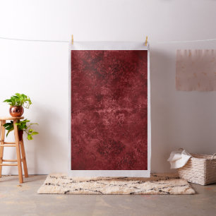 Velvety Henna Damask Red Distressed Grunge Fabric