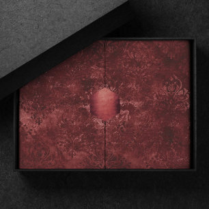 Velvety Henna Damask Red Distressed Grunge Tissue Paper
