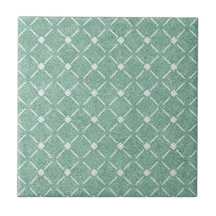 Velvety Lattice Pattern in Mint Green Tile