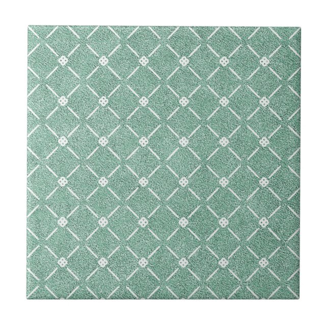 Velvety Lattice Pattern in Mint Green Tile (Front)