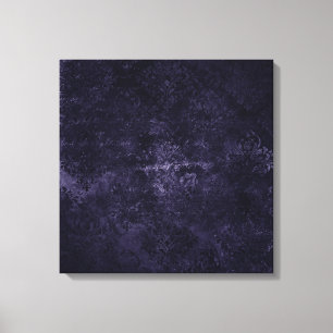 Velvety Midnight Damask Indigo Purple Grunge Canvas Print