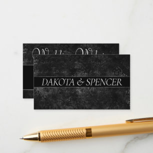 Velvety Onyx Damask Black Grunge Baroque Website Enclosure Card