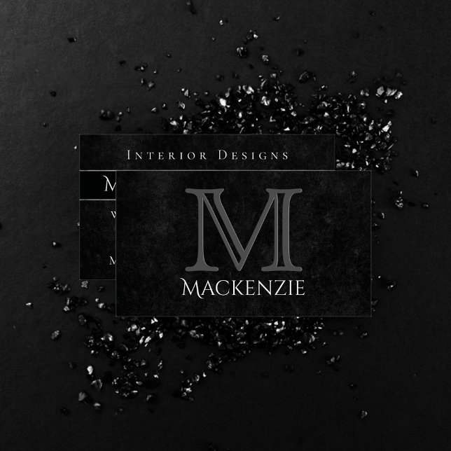 Velvety Onyx Damask | Black Vampy Grunge Baroque Business Card (Creator Uploaded)