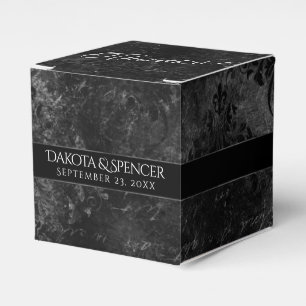 Velvety Onyx Damask   Black Vampy Grunge Baroque Favour Box