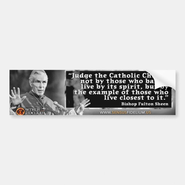 Ven Fulton Sheen "Judging the Church" Sticker (Front)