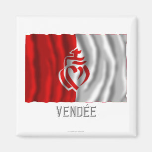 Vendée waving flag with name magnet