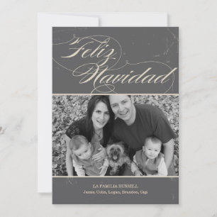 Vendimia clásico navideño tarjetas con fotograf holiday card