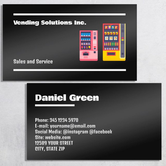 Vending Black Business Card (Vending Black Business Cards)