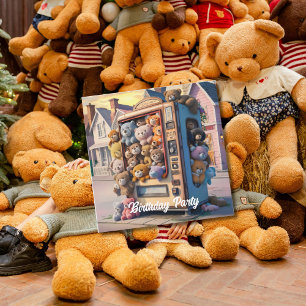 Vending machine filled with teddy Bears  Invitation