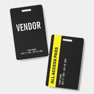 Vendor All Access Pass Event ID Badge