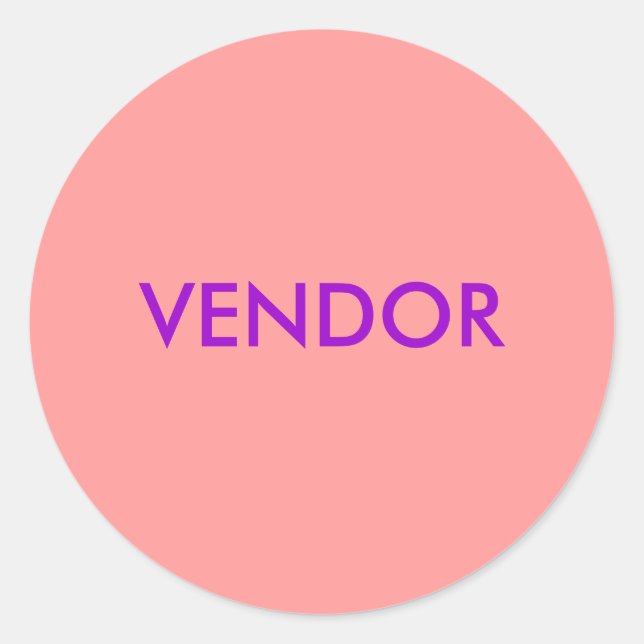 VENDOR CLASSIC ROUND STICKER (Front)