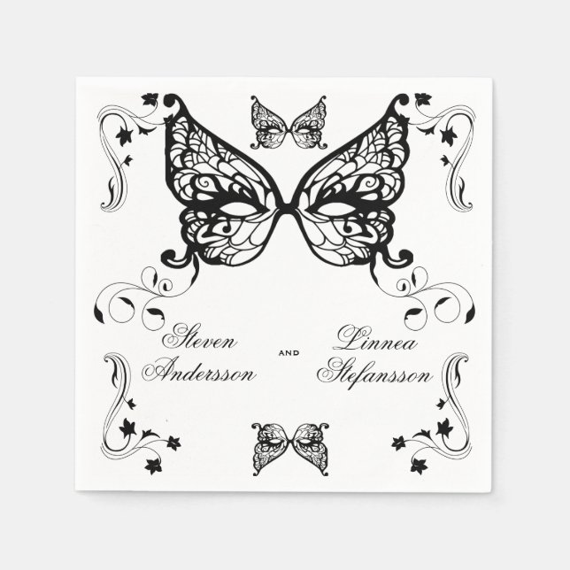Venetia Carnivale Masque Victorian Ornate Flourish Napkin (Front)