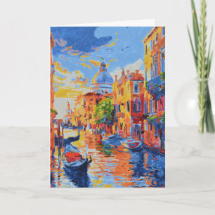 Venetian Canal at Sunset greeting card 
