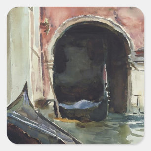 Venetian Canal  by John Singer Sargent Square Sticker