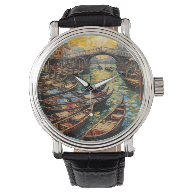 Venetian Canal Impressionist Wrist Watch (Front)