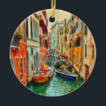 Venetian Canal Venice Italy Ceramic Tree Decoration<br><div class="desc">Tartography by Shawna Mac</div>